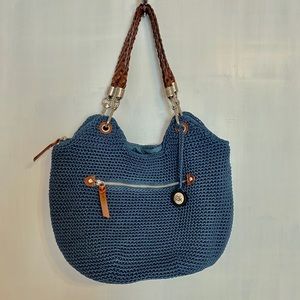The Sak Denim Blue Crochet Handbag